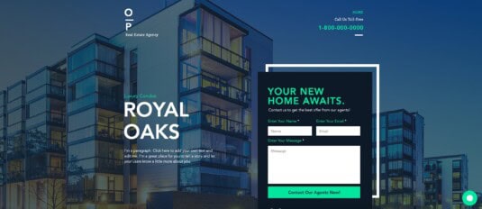 wix real estate landing page template