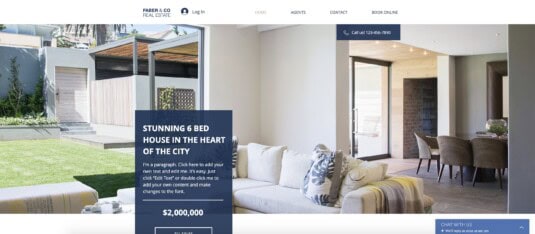 wix real estate company website template