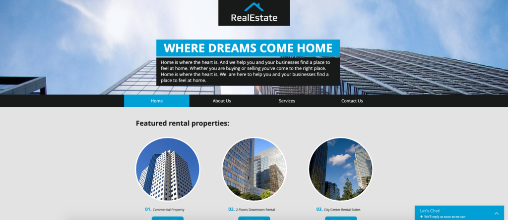 wix real estate website template