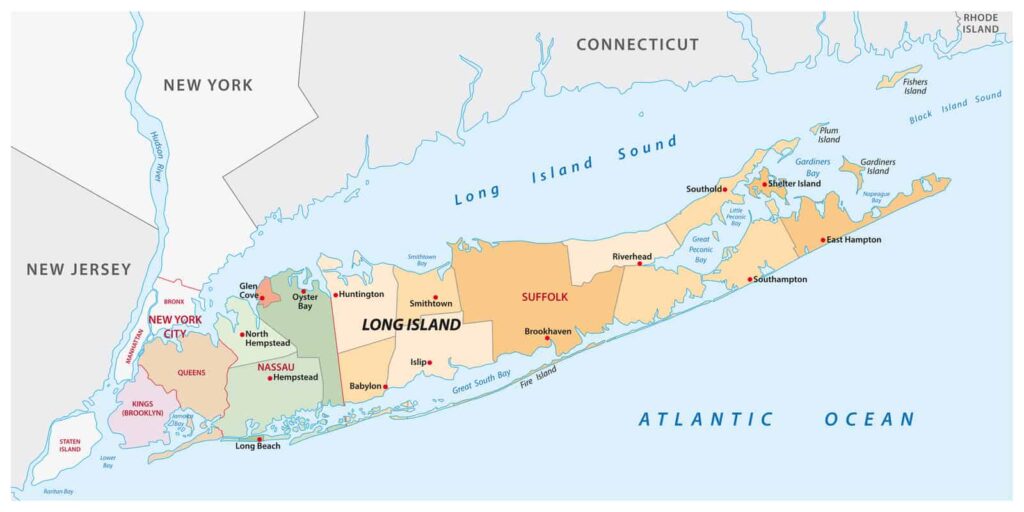 map of long island, new york