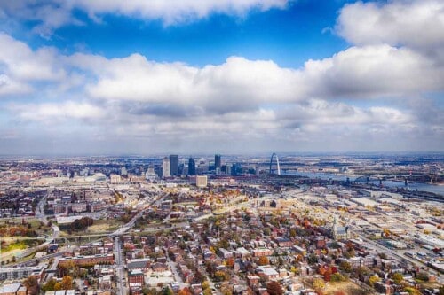 aerial view of St. Louis, Missouri